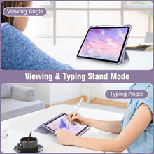 Load image into Gallery viewer, ProElite Case Cover for Apple iPad Air 13 inch M3/M2 2025/2024 Cover, Transparent Smart Flip Cover for iPad Air 13 inch M3/M2 2025/2024 with Pencil Holder, Marble Purple

