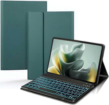 Load image into Gallery viewer, ProElite Keyboard case for Motorola Pad 70 12.1 inch 2026, Magnetic Detachable Wireless Bluetooth Keyboard [Built-in 7-Colors Backlit], Dark Green
