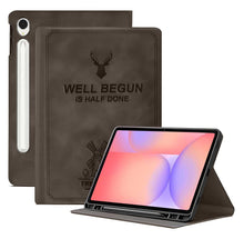 Load image into Gallery viewer, ProElite Case Cover for Samsung Galaxy Tab S10 Lite 10.9"/ Tab S9 FE 10.9 inch/Tab S10 FE/Tab S9 11" Case, Deer Flip case Cover with S Pen Holder, Coffee
