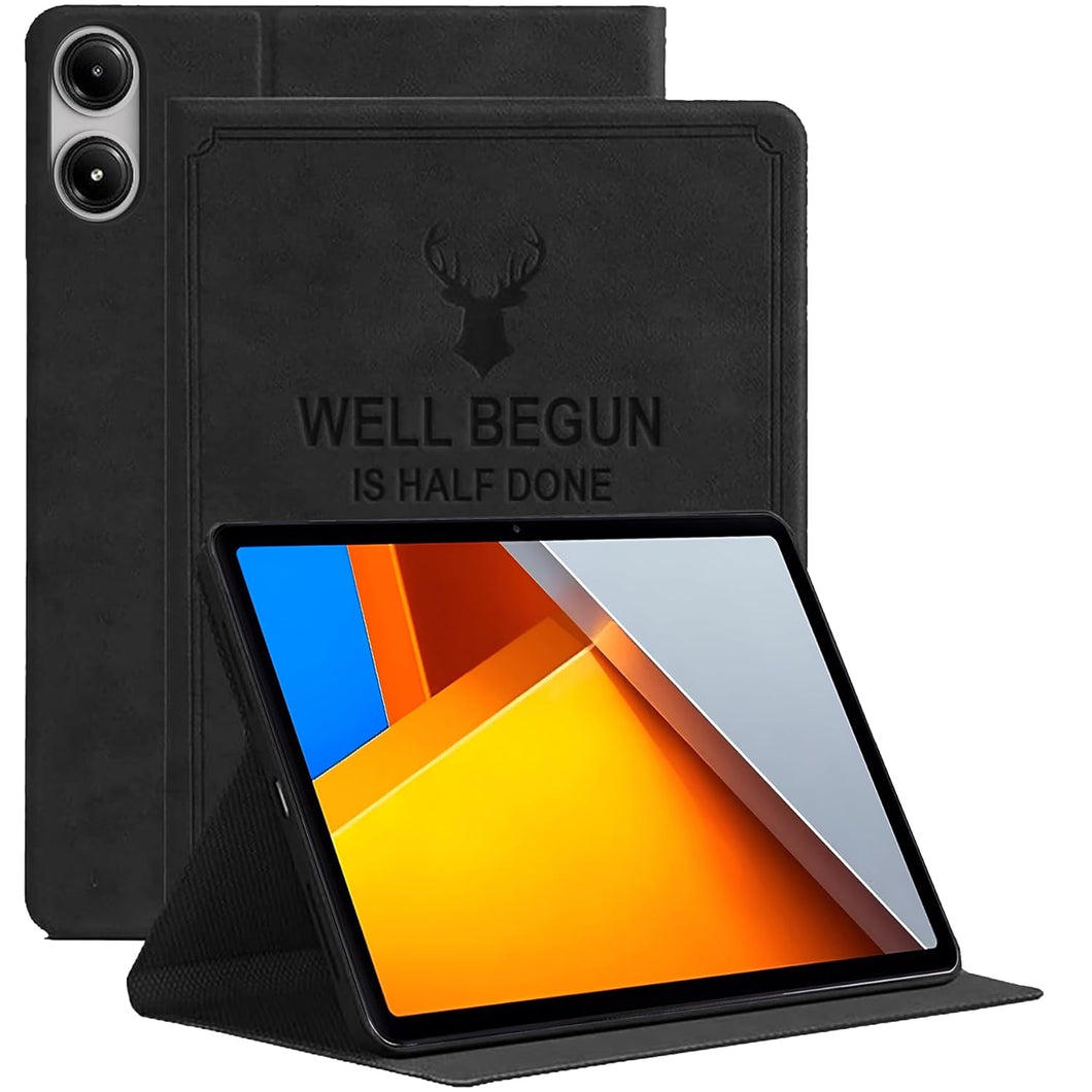 ProElite Case Cover for Poco Pad 12.1 inch Case, Deer Flip case Cover for Poco Pad 12.1 inch Tablet [Auto Sleep Wake Feature], Black