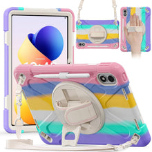 Load image into Gallery viewer, ProElite for Xiaomi Redmi Pad 2 Pro 12.1 inch Case, Rugged 3 Layer Armor case Cover for Xiaomi Redmi Pad 2 Pro 12.1 inch Case with Hand Grip and Rotating Kickstand with Shoulder Strap, Rainbow Pink
