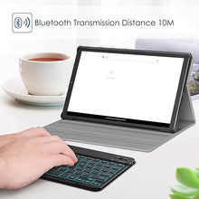 Load image into Gallery viewer, {Refurbished} ProElite Keyboard case Cover for Samsung Galaxy Tab A9 Plus 11 inch with S Pen Holder Magnetic Detachable Wireless Bluetooth Keyboard Built-in 7-Colors Backlit, Lavender

