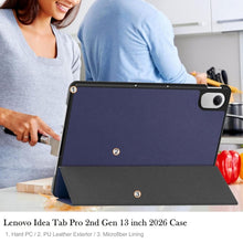 Load image into Gallery viewer, ProElite Cover for Lenovo Idea Tab Pro 2nd Gen 13 inch 2026 Cover Case, Slim Trifold Flip case Cover for Lenovo Idea Tab Pro 2nd Gen 13 inch (Support Auto Sleep Wake), Dark Blue
