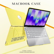Load image into Gallery viewer, ProElite Case for MacBook Neo 13 inch 2026, Fabric Material Hard Shell with Slim TPU Bumper and Fold Kickstand, Yellow
