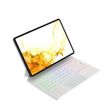 Load image into Gallery viewer, ProElite Magnetic Bluetooth TouchPad Keyboard case for Samsung Galaxy Tab S9 FE 10.9/S10 FE 10.9/S9/S8/S7 11 inch Tablet, Floating Cantilever Design, Keyboard with Built-in Colourful backlit, White
