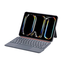 Load image into Gallery viewer, ProElite Wireless Bluetooth TouchPad Keyboard Case for Apple iPad Pro 11 inch M4/M5 2024/2025, Magnetic Detachable Wireless TouchPad Keyboard Case Built-in 7-Colors Backlit, Grey
