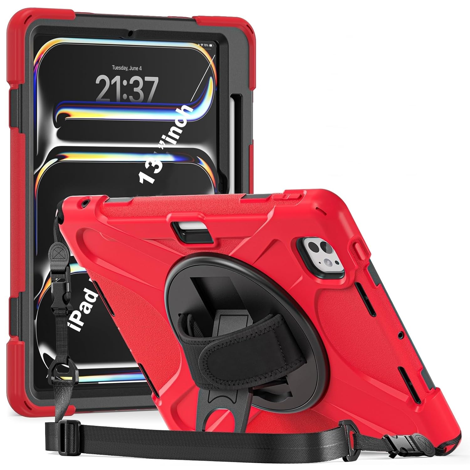 ProElite Cover for Apple iPad Pro 13 inch M4/M5 Case, Rugged Layer Armor case Cover for iPad Pro 13 inch M4/M5 2024/2025 with Apple Pencil Holder,