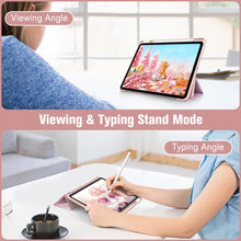 Load image into Gallery viewer, ProElite Case Cover for Apple iPad Pro 11 inch M4 2024 Cover, Smart Flip Case for Apple iPad Pro 11 inch M4 2024, Transparent Smart Flip Cover with Pencil Holder, Marble Pink
