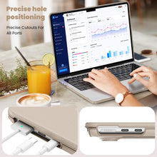 Load image into Gallery viewer, ProElite Case for MacBook Air 13.6 inch Case 2022 2023 2024 2025 Release M4/M3 A3113 M2 A2681 with Touch ID, Slim Leather case with Foldable stand, Gold
