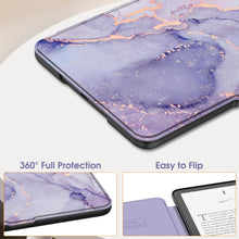 Load image into Gallery viewer, ProElite Cover Case for Kindle Paperwhite 12th Gen 7 inch Case, Slim Smart Flip case Cover for Amazon Kindle Paperwhite 12th Generation 7 inch 2024, Marble Purple
