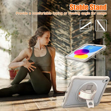 Load image into Gallery viewer, ProElite Cover for iPad (A16) 11th/10th Gen (2025/2022) Case, Rugged Shockproof Armor case for iPad 11th/10th Gen with Hand Grip and Rotating Kickstand (Transparent Back) with Should Strap, Khaki
