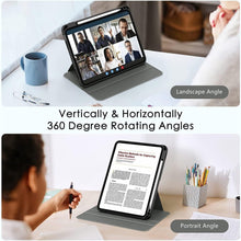 Load image into Gallery viewer, ProElite for Apple iPad (A16) 11th/10th Generation (2025/2022) case Cover, 360 Degree Rotatable Smart Flip Cover for Apple iPad 11th/10th Gen, Transparent Back with Pencil Holder, Dark Blue
