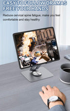 Load image into Gallery viewer, ProElite Aluminium Swivel Tablet Stand for Upto 13 inch with 360 Rotating Base, Foldable Adjustable Holder Compatible with iPad Pro 11,12.9, Air 13, Pro 13, Lenovo Tab, Galaxy Tab Ultra etc
