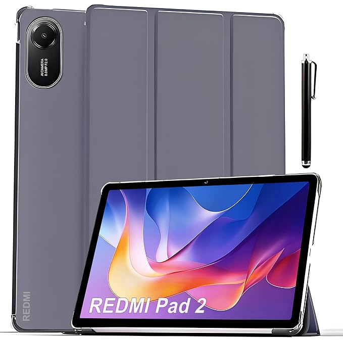 ProElite Case Cover for Xiaomi Redmi Pad 2 11 inch Cover, Smart Flip Case Cover for Xiaomi Redmi Pad 2 11 inch Translucent Back with Stylus Pen [Auto Sleep Wake Feature], Lavender