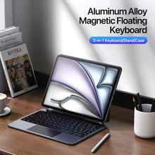 Load image into Gallery viewer, ProElite Keyboard Case for iPad Air 11" (M4/M3/M2), iPad Pro 11" (4th/3rd/2nd), iPad Air 10.9" (5th/4th) Multi-Touch Trackpad, 7-Color Backlit Magic-Style Keyboard – Floating Magnetic Stand – Black
