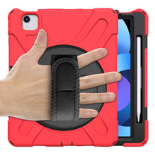 Load image into Gallery viewer, ProElite Rugged 3 Layer Armor case Cover for Apple iPad Air 11 M3/M2, iPad Air 5th/4th Gen 10.9 inch with Hand Grip, Pencil Holder and Rotating Kickstand, Red
