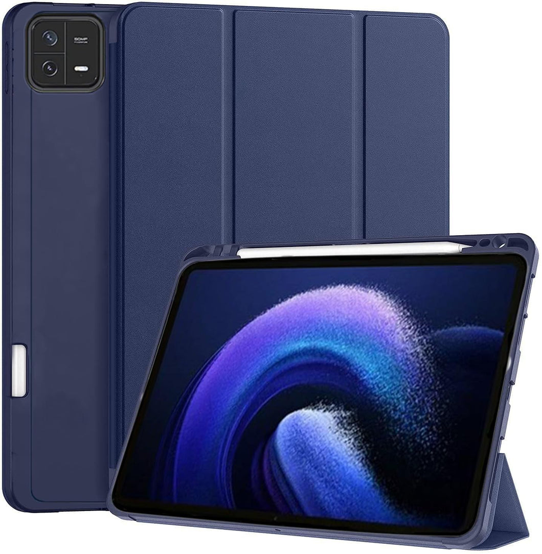 ProElite Smart Case for Xiaomi Mi Pad 6 11 inch, Auto Sleep/Wake Cover with Pen Holder [Soft Flexible Case] Recoil Series - Dark Blue