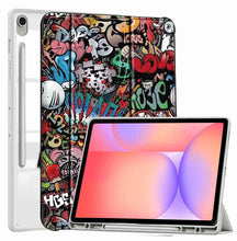 Load image into Gallery viewer, ProElite Cover for Samsung Galaxy Tab S10 Lite 10.9&quot;/ Tab S9 FE 10.9 inch/Tab S10 FE/Tab S9 11 inch Cover Case, Smart Flip Case Cover with S Pen Holder, Hippy [Transparent Back]
