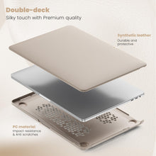 Load image into Gallery viewer, ProElite Case for MacBook Pro 13 inch M2 2024, 2023, 2022-2016 A2338 M1 A2251 A2289 A2159 A1989 A1708 A1706, Slim Leather Case with Foldable stand, Gold
