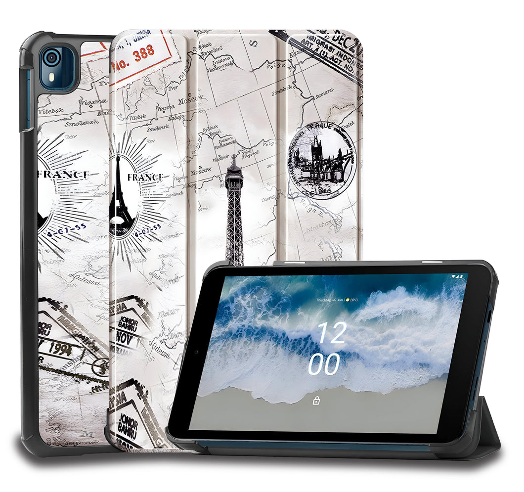 ProElite Case Cover for Nokia Tab T10 8 inch Case, Smart Trifold Flip case Cover for Nokia Tab T10 8 inch Tablet, Eiffel