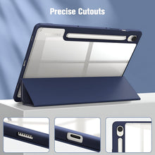 Load image into Gallery viewer, ProElite Cover for Samsung Galaxy Tab S10 Lite 10.9&quot;/ Tab S9 FE 10.9 inch/Tab S10 FE/Tab S9 11&quot; Cover Case, Smart Flip Case Cover with S Pen Holder, Dark Blue [Transparent Back]
