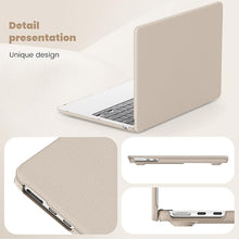 Load image into Gallery viewer, ProElite Case for MacBook Air 15 Case 2023 2024 2025 Release M4 M3 A3114 M2 A2941 with Touch ID, Slim Leather case with Foldable stand, Gold
