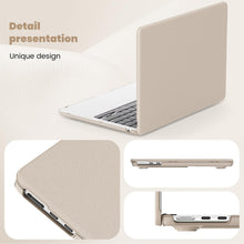 Load image into Gallery viewer, ProElite Case for MacBook Air 13.6 inch Case 2022 2023 2024 2025 Release M4/M3 A3113 M2 A2681 with Touch ID, Slim Leather case with Foldable stand, Gold
