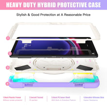Load image into Gallery viewer, ProElite Cover for Samsung Galaxy Tab S10 Lite 10.9&quot;/S9 Fe 10.9/S10 FE 10.9&quot;/ S9/S8/S7 11&quot; Cover Case, Rugged 3 Layer Armor case Cover and Rotating Kickstand, Rainbow Pink
