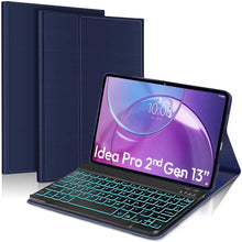 Load image into Gallery viewer, ProElite Keyboard case for Lenovo Idea Tab Pro 2nd Gen 13 inch 2026, Magnetic Detachable Wireless Bluetooth Keyboard for Idea Tab Pro 2nd Gen 13 inch 2026 [Built-in 7-Colors Backlit], Dark Blue
