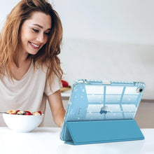Load image into Gallery viewer, ProElite Case for iPad Air 11 Inch M4/M3/M2, iPad Air 10.9 inch 5th/4th Gen case Cover, Transparent Smart Flip Cover with Pencil Holder, Glittering Light Blue
