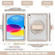 Load image into Gallery viewer, ProElite Cover for iPad (A16) 11th/10th Gen (2025/2022) Case, Rugged Shockproof Armor case for iPad 11th/10th Gen with Hand Grip and Rotating Kickstand (Transparent Back) with Should Strap, Khaki
