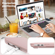 Load image into Gallery viewer, ProElite Case for MacBook Pro 13 inch M2 2024, 2023, 2022-2016 A2338 M1 A2251 A2289 A2159 A1989 A1708 A1706, Slim Leather Case with Foldable stand, Pink
