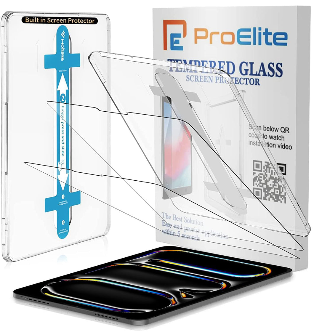 ProElite Tempered Glass Screen Protector for Apple iPad Pro 13 inch 2024 M4 with Auto Alignment Kit, tempered glass for iPad Pro 13 inch 2024