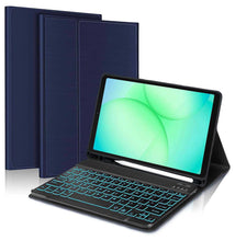 Load image into Gallery viewer, ProElite Keyboard case Cover for Samsung Galaxy Tab A11 8.7 inch/A9 8.7 inch, Magnetic Detachable Wireless Bluetooth Keyboard with S Pen Holder Built-in 7-Colors Backlit, Dark Blue
