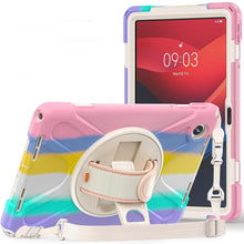 Load image into Gallery viewer, ProElite Cover for Lenovo Tab M11 11 inch Cover Case, Rugged 3 Layer Armor case Cover for Lenovo Tab M11 11 inch with Hand Grip &amp; Rotating Kickstand with Shoulder Strap, Rainbow Pink
