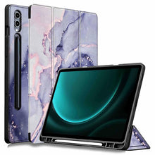 Load image into Gallery viewer, ProElite Cover for Galaxy Tab S9 FE Plus/S9 Plus/S10+ 12.4" Cover, Soft Flexible Flip Case Cover with S Pen Holder for Samsung Galaxy Tab S9/S9 Plus/S10+ 12.4 inch, [Recoil Series]- Marble Purple
