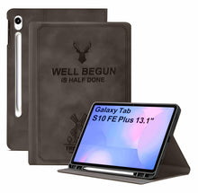 Load image into Gallery viewer, ProElite Case Cover for Samsung Galaxy Tab S10 FE Plus 13.1 inch Case, Deer Flip case Cover for Samsung Galaxy Tab S10 FE Plus 13.1 inch with Pen Holder, Coffee

