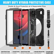 Load image into Gallery viewer, ProElite Cover for Lenovo Tab M11 11 inch Cover Case, Rugged 3 Layer Armor case Cover for Lenovo Tab M11 11 inch with Hand Grip &amp; Rotating Kickstand with Shoulder Strap, Black
