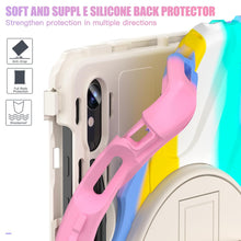 Load image into Gallery viewer, ProElite Cover for Samsung Galaxy Tab S10 Lite 10.9&quot;/S9 Fe 10.9/S10 FE 10.9&quot;/ S9/S8/S7 11&quot; Cover Case, Rugged 3 Layer Armor case Cover and Rotating Kickstand, Rainbow Pink
