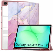 Load image into Gallery viewer, ProElite Cover for Samsung Galaxy Tab A11 Plus 11 inch 2025, Smart Flip Case Cover for Samsung Galaxy Tab A11+ 11" 2025 with Pen Holder, Marble Pink [Transparent Back]
