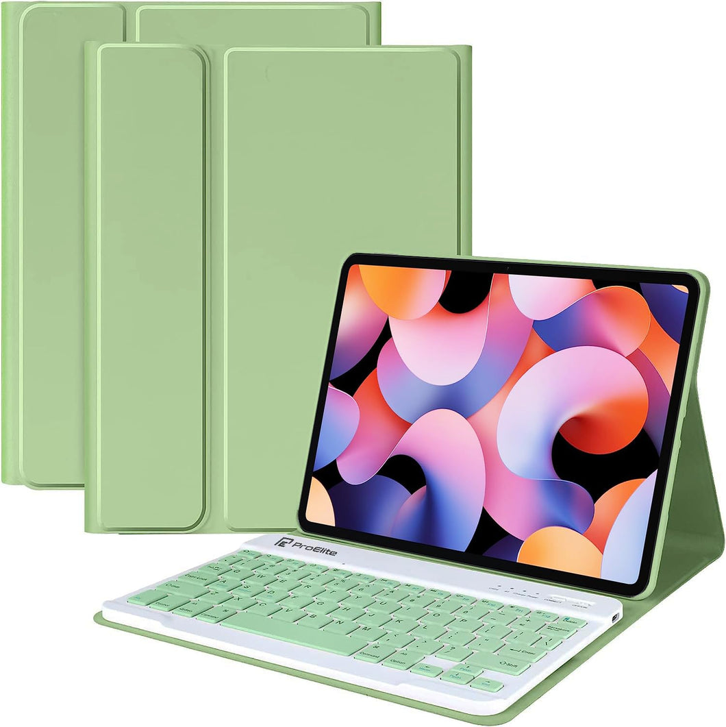 ProElite Keyboard case for Xiaomi Mi Pad 6 11 inch, Magnetic Detachable Wireless Bluetooth Keyboard Built-in 7-Colors Backlit, Green