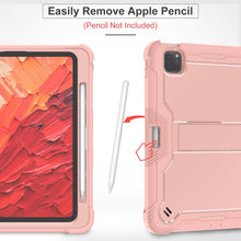 Load image into Gallery viewer, ProElite Rugged Shockproof Heavy Duty Back Case Cover for Apple iPad Pro 11 inch 2024/2025 M4/M5 5th/6th Gen with Apple Pencil Holder, Rose Gold
