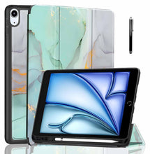 Load image into Gallery viewer, ProElite Case Cover for iPad Air 11" M4/M3/M2 2026/2025/2024, Air 5th/4th Gen 10.9", Smart Flip Case for iPad Air 11/ Air 5/4 Gen with Pencil Holder [Auto Sleep/Wake] with Stylus Pen, Marble Green
