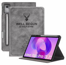 Load image into Gallery viewer, ProElite Cover for Lenovo Idea Tab Pro 12.7 inch 2025 Case Cover, Deer Smart Flip Case Cover for Lenovo Idea Tab Pro 12.7 inch Tablet with Pen Holder, Grey
