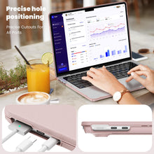 Load image into Gallery viewer, ProElite Case for MacBook Air 13.6 inch Case 2022 2023 2024 2025 Release M4/M3 A3113 M2 A2681 with Touch ID, Slim Leather case with Foldable Stand, Pink
