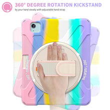 Load image into Gallery viewer, ProElite Cover for Apple iPad Air 13 inch M3/M2 2025/2024 Case, Rugged 3 Layer Armor case for Apple iPad Air 13 M3/M2 2025/2024 with Apple Pencil Holder, Hand Grip and Rotating KickStand, Rainbow Pink
