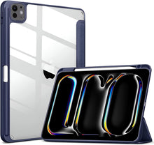 Load image into Gallery viewer, ProElite Case Cover for Apple iPad Pro 11 inch M4 2024 Cover, Smart Flip Case for Apple iPad Pro 11 inch M4 2024, Transparent Smart Flip Cover with Pencil Holder, Dark Blue
