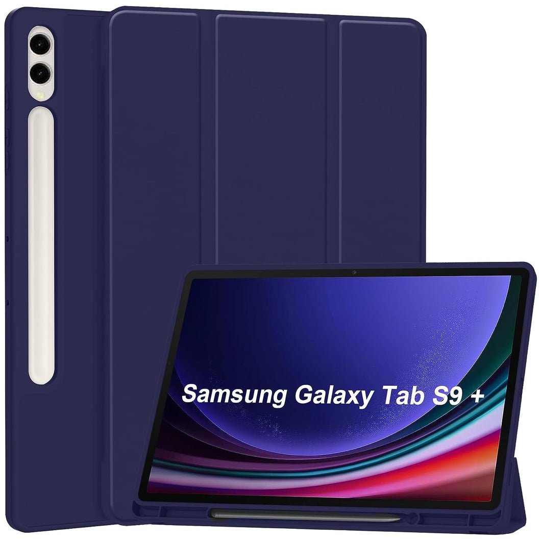 ProElite Cover for Galaxy Tab S9 FE+/S9+/S10+ 12.4 inch Cover, Soft Flexible Flip Case with S Pen Holder for Samsung Tab S9 FE Plus/S9 Plus/S10+ 12.4