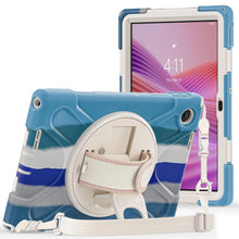 Load image into Gallery viewer, ProElite Cover for Lenovo Tab 10.1 inch 2025 Cover Case, Rugged 3 Layer Armor case Cover for Lenovo Tab 10.1 inch 2025 with Hand Grip &amp; Rotating Kickstand with Shoulder Strap, Rainbow Blue
