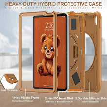 Load image into Gallery viewer, ProElite Cover for Apple iPad (A16) 11th/10th Generation (2025/2022) Case Cover, Tough Bubble Kids case Cover for Apple iPad 11th/10th Gen 2025/2022 with Rotating Kickstand &amp; Shoulder Strap, Brown
